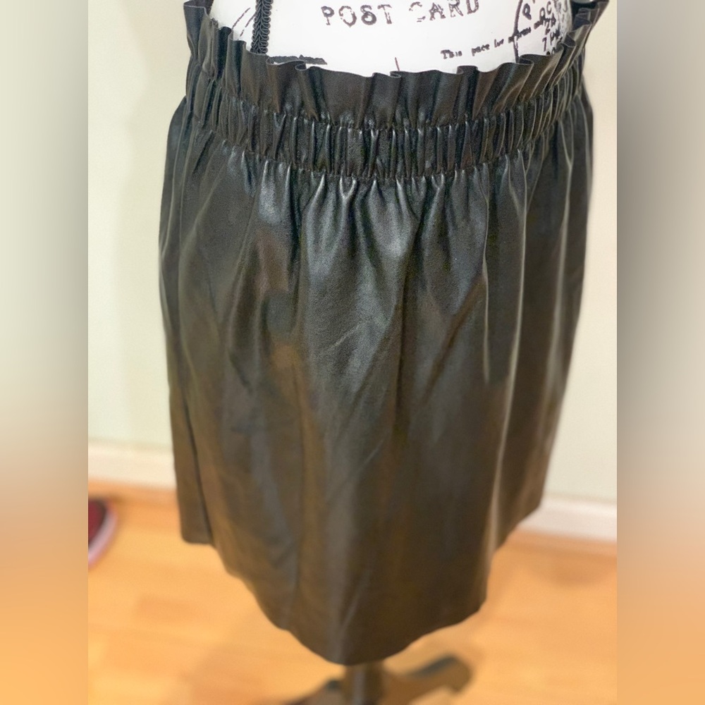 H&M size 12 faux leather paper bag waist skirt